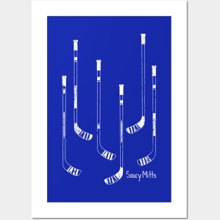 White Hockey Sticks Posters and Art